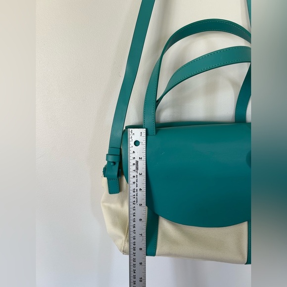 Aqua and Canvas Kate Spade Saturday Purse - Picture 4 of 12